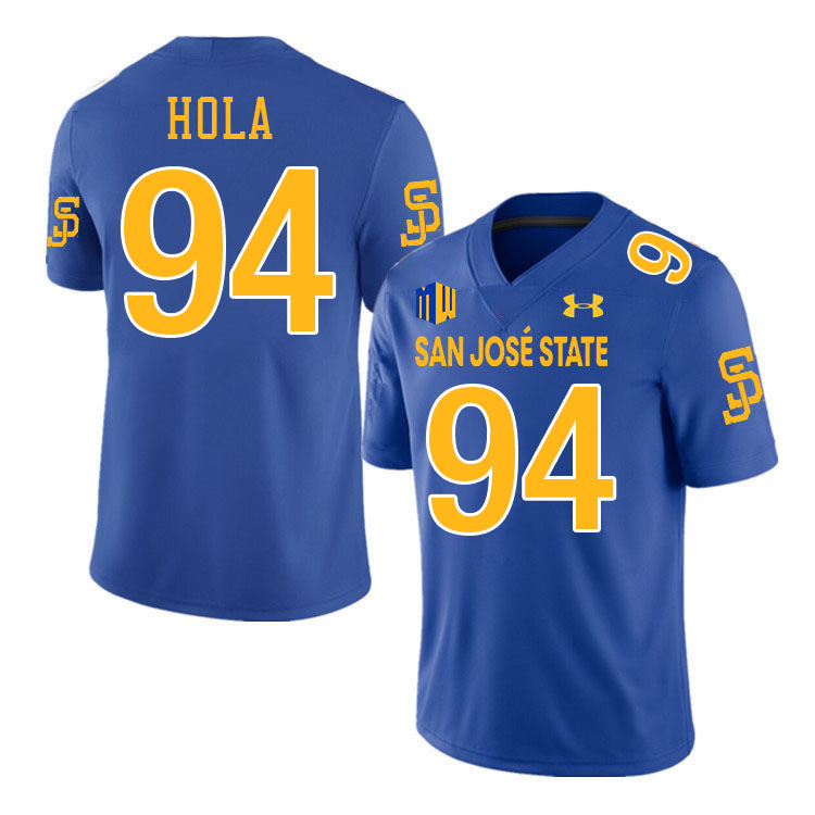 #94 Mata Hola SJSU Jersey,San Jose State Spartans Football Jersey College Uniforms-Royal #94 Mata Hola SJSU Jersey,San Jose State Spartans Football Jersey College Uniforms-Royal